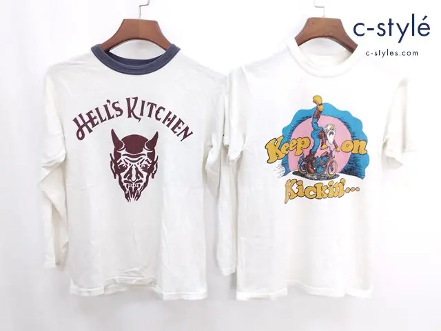 FREEWHEELERS フリーホイーラーズ Tシャツ HELL’S KITCHEN Keep on Kickin ホワイト