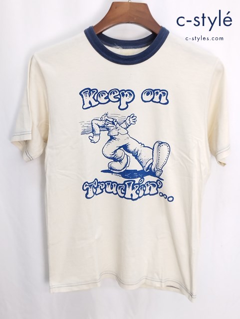 FREEWHEELERS フリーホイーラーズ Keep on Truckin’ Tシャツ クリーム系 半袖