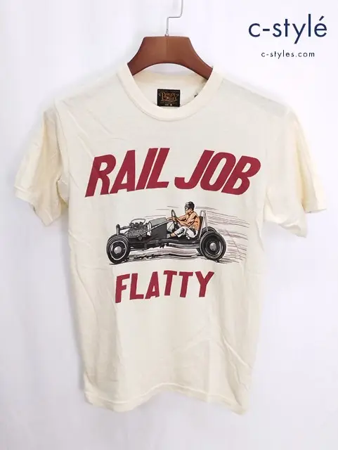 POWER WEAR パワーウェア RAIL JOB FLATTY Tシャツ 36 クリーム系 / FREEWHEELERS フリーホイーラーズ