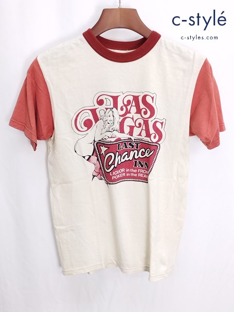 FREEWHEELERS フリーホイーラーズ LAS VEGAS ラスベガス Tシャツ クリーム系 半袖