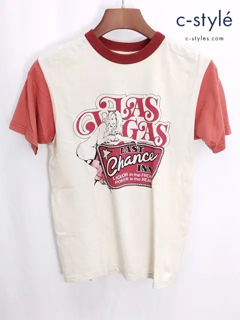 FREEWHEELERS フリーホイーラーズ LAS VEGAS ラスベガス Tシャツ クリーム系 半袖