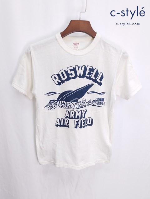 POWER WEAR パワーウェア ROSWELL Tシャツ S ホワイト 半袖 FREEWHEELERS フリーホイーラーズ