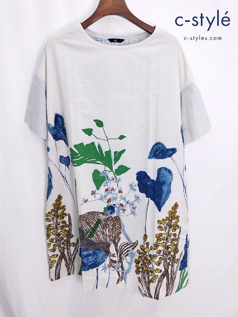 45R フォーティーファイブアール ワンピース ホワイト ボタニカル柄 フラワー レディース