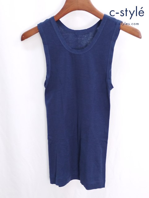 45R フォーティーファイブアール ノースリーブ 2 ネイビー系 無地 綿100％ 日本製 レディース