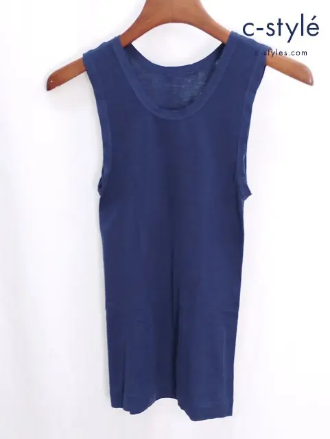 45R フォーティーファイブアール ノースリーブ 2 ネイビー系 無地 綿100％ 日本製 レディース