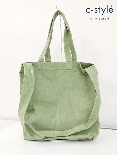 45R フォーティーファイブアール 2WAYショルダートートバッグ シャンブレーの45星バッグ グリーン系