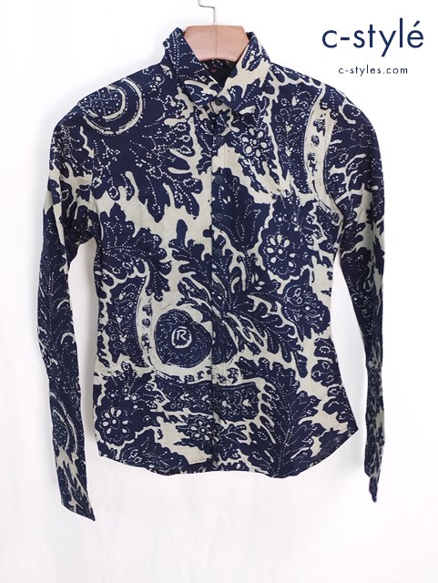 45R フォーティーファイブアール シャツ 1 ネイビー系×ベージュ系 ペイズリー 総柄 レディース