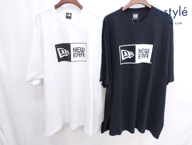 NEW ERA ニューエラ 半袖Tシャツ 8L ホワイト ブラック ロゴ プリント 計2点