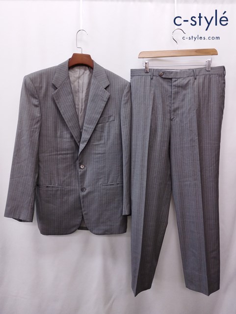 STEFANO RICCI ステファノリッチ 2Bスーツ 50/6 グレー ストライプ イタリア製 セットアップ