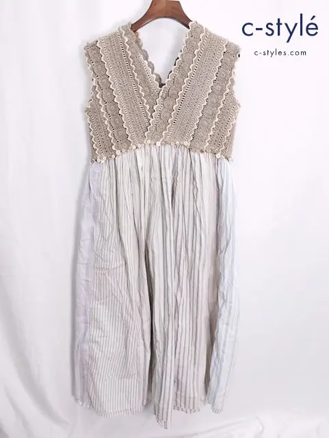 45R かぎ針×インドカディドレス 2 ベージュ pate a chou 60950145 ワンピース 日本製 レディース