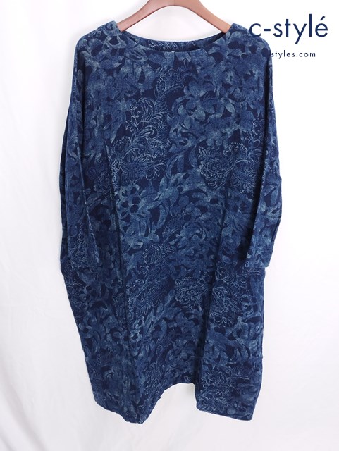 45R フォーティーファイブアール ワンピース 長袖 0 ブルー系 インディゴ染め 7085019 レディース