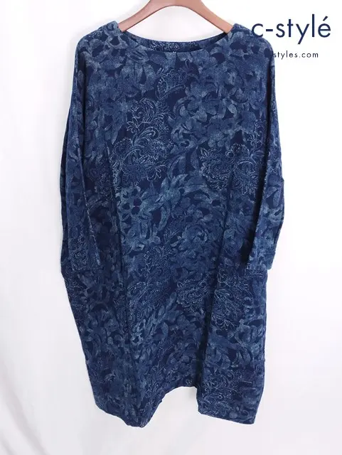 45R フォーティーファイブアール ワンピース 長袖 0 ブルー系 インディゴ染め 7085019 レディース