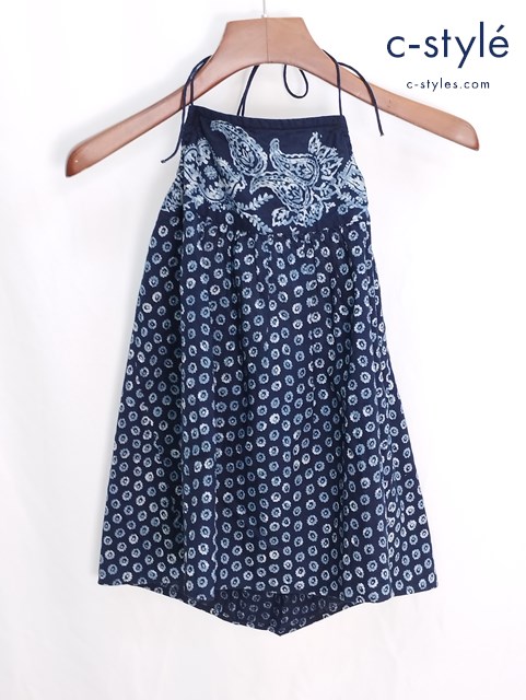 45R フォーティーファイブアール キャミソール 1 インディゴ染 藍染 ペイズリー 花 総柄 レディース