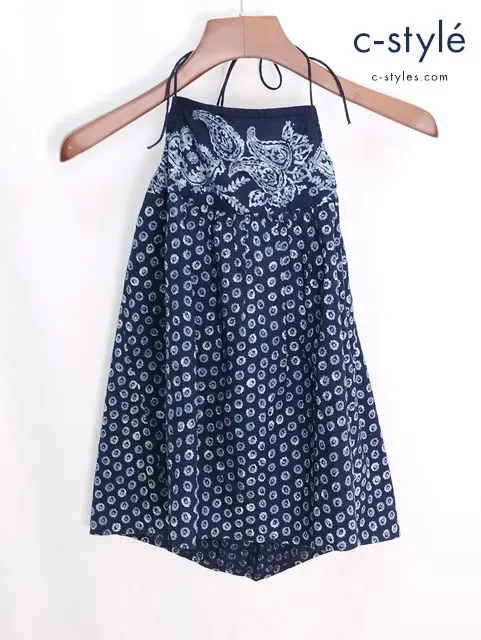 45R フォーティーファイブアール キャミソール 1 インディゴ染 藍染 ペイズリー 花 総柄 レディース