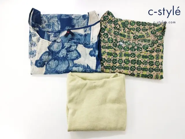 45R フォーティーファイブアール ノースリーブ ニットタートルネック 2 藍染 総柄 レディース 計3点