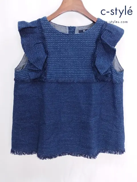 45R フォーティーファイブアール ノースリーブ カットソー 3 ブルー系 8053060 日本製 レディース