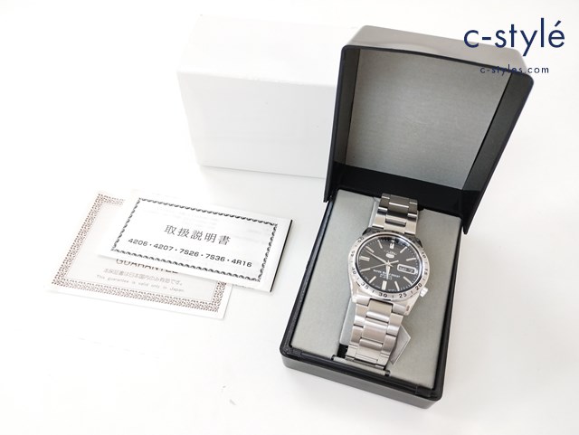 SEIKO セイコー 5 腕時計 機械式 自動巻き シルバー 7S26-02T0