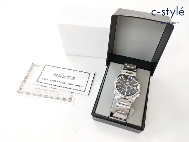 SEIKO セイコー 5 腕時計 機械式 自動巻き シルバー 7S26-02T0