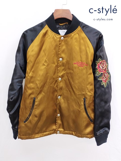 THE CRIME クライミー マリア刺繍スカジャン M ブラック×ゴールド系 CIH5-JK20