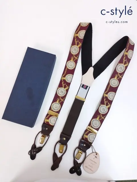 ALBERT THURSTON アルバートサーストン サスペンダー レッド 時計模様