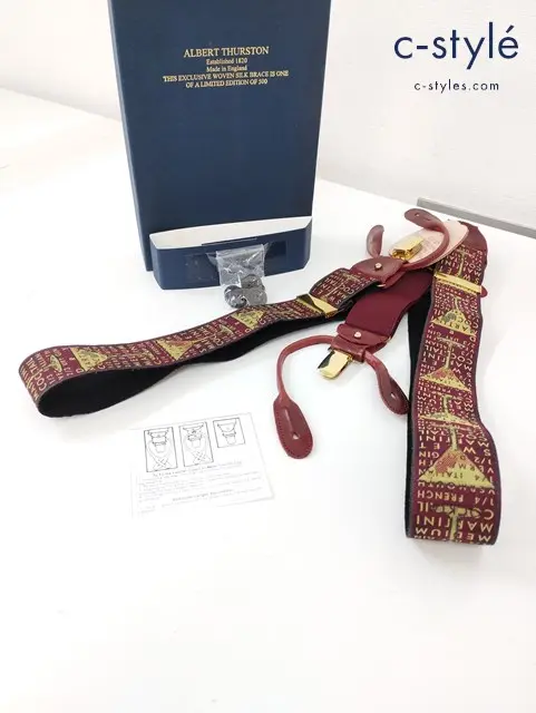 ALBERT THURSTON サスペンダー レッド MIDIUM 40″ 100cm AT-2181 LIMITED EDITION