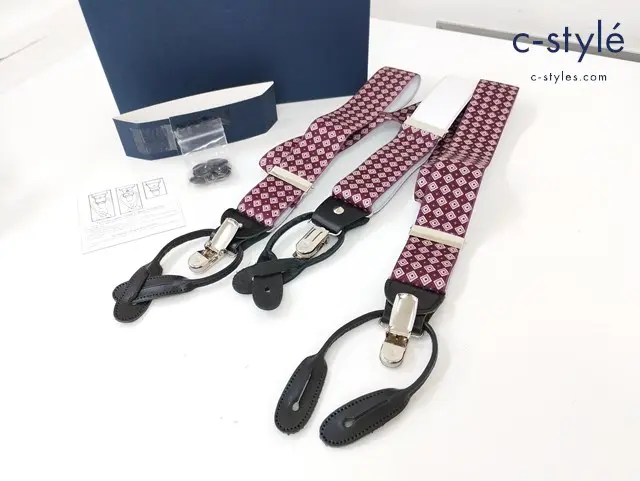 ALBERT THURSTON アルバートサーストン サスペンダー レッド MIDIUM 40″ 100cm AT-2487-WI 2487/3