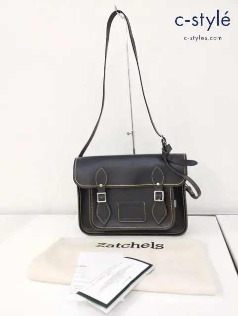 Zatchels ザッチェルズ サッチェルバッグ ブラック レザー