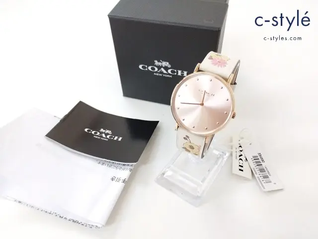 COACH コーチ 腕時計 ピンクゴールド×ホワイト 花柄 CA-120-7-34-2138 クォーツ レディース