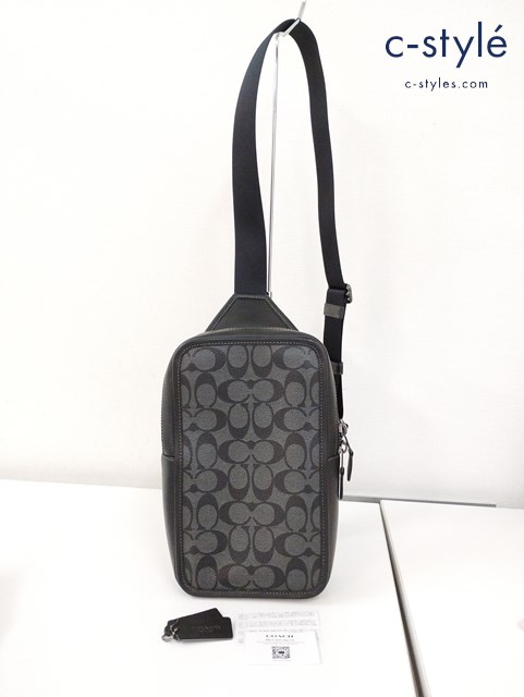 COACH コーチ ワンショルダーバッグ ブラック系 サリバン パック シグネチャー キャンバス C9867