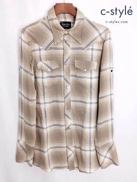 NUMBER (N)INE ナンバーナイン ウエスタンシャツ 2 ベージュ S07-NS005 レーヨン