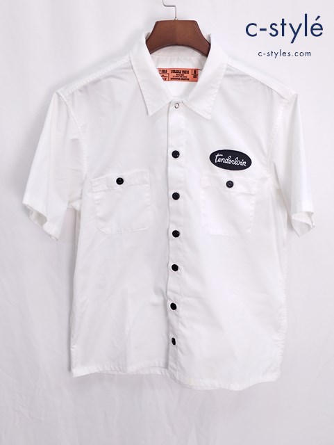 TENDERLOIN テンダーロイン 半袖ワークシャツ M ホワイト ボタン