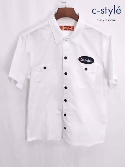 TENDERLOIN テンダーロイン 半袖ワークシャツ M ホワイト ボタン