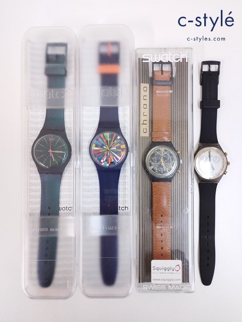 SWATCH 腕時計 クォーツ SCB113 COUNT SUON708 ARCHI-MIX SUOV101 COLOR EXPLOSION SCM100 GOLD FINGER 計4点