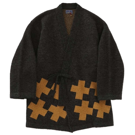BLUE BLUE(ブルーブルー) ジャケット ツナギジュウジモヘアジャカード ハオリジャケット ユニセックス