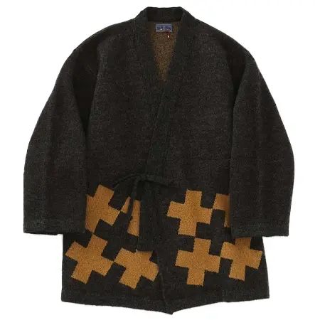 BLUE BLUE(ブルーブルー) ジャケット ツナギジュウジモヘアジャカード ハオリジャケット ユニセックス