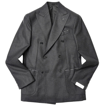 DE PETRILLO(デペトリロ) ジャケット ウールフランネルシャドーグレンチェック6Bダブルジャケット NAPOLI/VESVIO