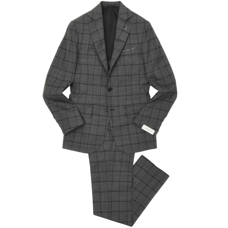 DE PETRILLO(デペトリロ) スーツ ハイツイストウールオーバーチェック3B1プリーツスーツ NAPOLI/NAPOLI/ZC TS20021F