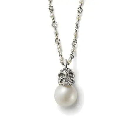 GARNI(ガルニ) ネックレス 051 Skull Pendant – L – w/Pearl & Diamond