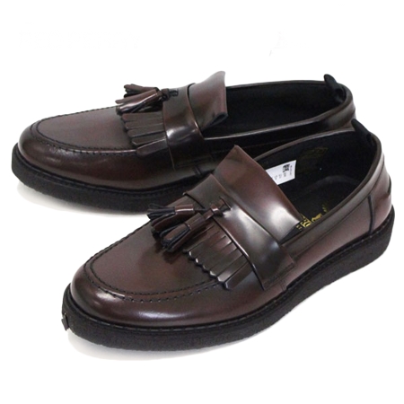 GEORGE COX(ジョージコックス)×FRED PERRY(フレッドペリー) Wネーム B9278 TASSEL LOAFER タッセルローファー レザーシューズ 158 OX BLOOD FP372