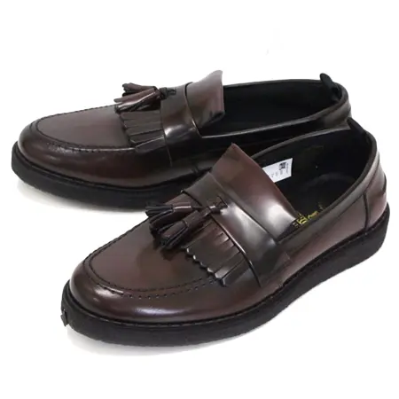 GEORGE COX(ジョージコックス)×FRED PERRY(フレッドペリー) Wネーム B9278 TASSEL LOAFER タッセルローファー レザーシューズ 158 OX BLOOD FP372