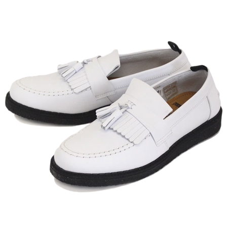 GEORGE COX(ジョージコックス)×FRED PERRY(フレッドペリー) B3300-100 TASSEL LOAFER LEATHER タッセルローファー レザー 100-WHITE FP289
