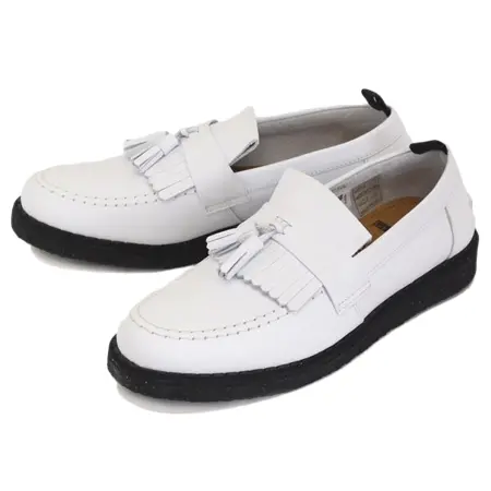 GEORGE COX(ジョージコックス)×FRED PERRY(フレッドペリー) B3300-100 TASSEL LOAFER LEATHER タッセルローファー レザー 100-WHITE FP289