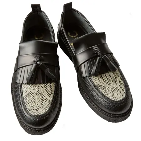 GEORGE COX(ジョージコックス)×FRED PERRY(フレッドペリー) メンズ エンボス タッセルローファー