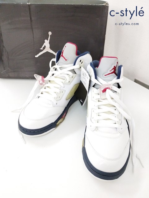 NIKE ナイキ AIR JORDAN エアジョーダン 5 RETRO スニーカー 27.5cm ホワイト 136027 103