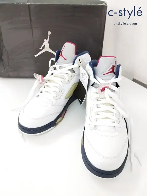 NIKE ナイキ AIR JORDAN エアジョーダン 5 RETRO スニーカー 27.5cm ホワイト 136027 103