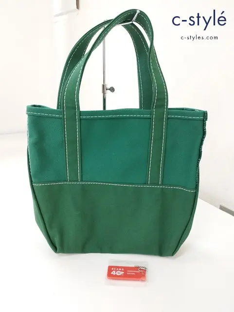 L.L.BEAN×BEAMS エルエルビーン×ビームス ハンドバッグ グリーン DEEP BOTTOM BOAT AND TOTE