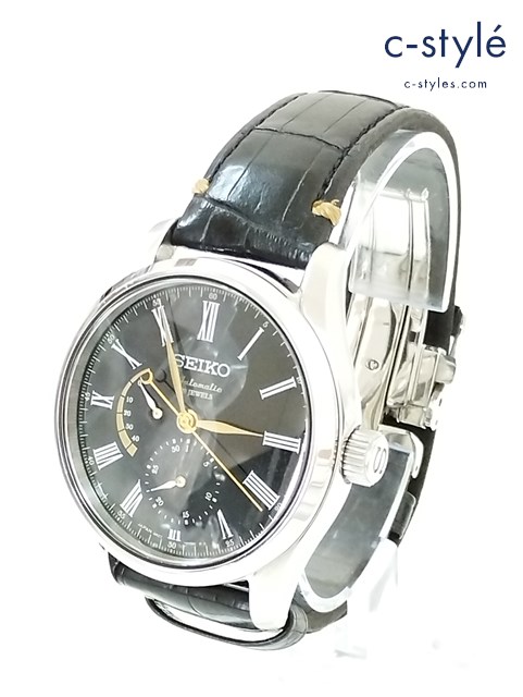 SEIKO セイコー 腕時計 機械式 自動巻き シルバー×ブラック 6R27-00G0 510115 日本製