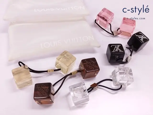 LOUIS VUITTON ルイヴィトン ヘアキューブ ヘアゴム ヘアアクセサリー 5個 収納ポーチ2つ付き