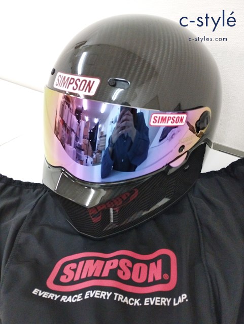 SIMPSON シンプソン SUPER BUNDIＴ 13 ヘルメット 61cm ブラック系 カーボン スーパーバンディット フルフェイス
