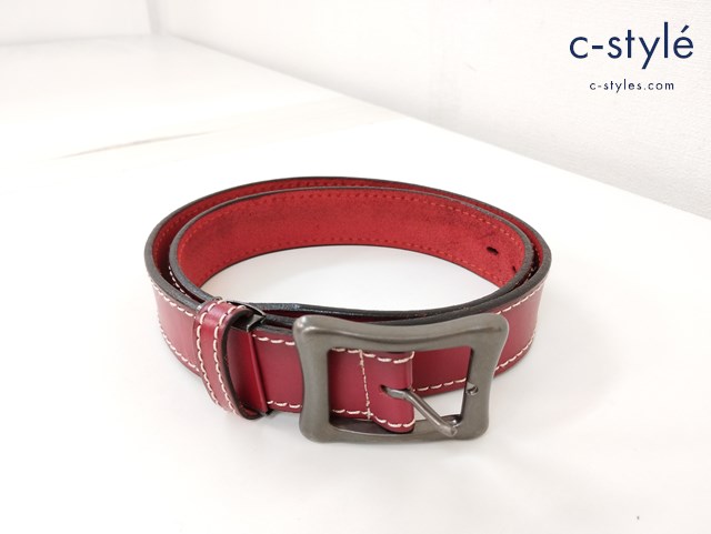 KUSHITANI クシタニ レザーベルト レッド バイク用品